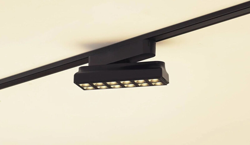 LED-list 48 V Lumaro, svart, 12 punkter, roterbar