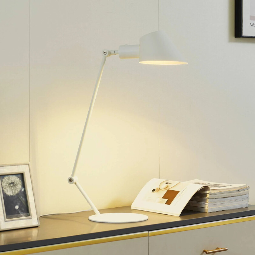 Corali bordlampe, hvit, metall