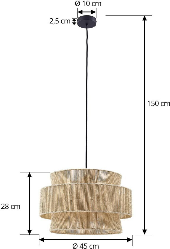 hengelampe Anuva, natur, papir, Ø 45 cm