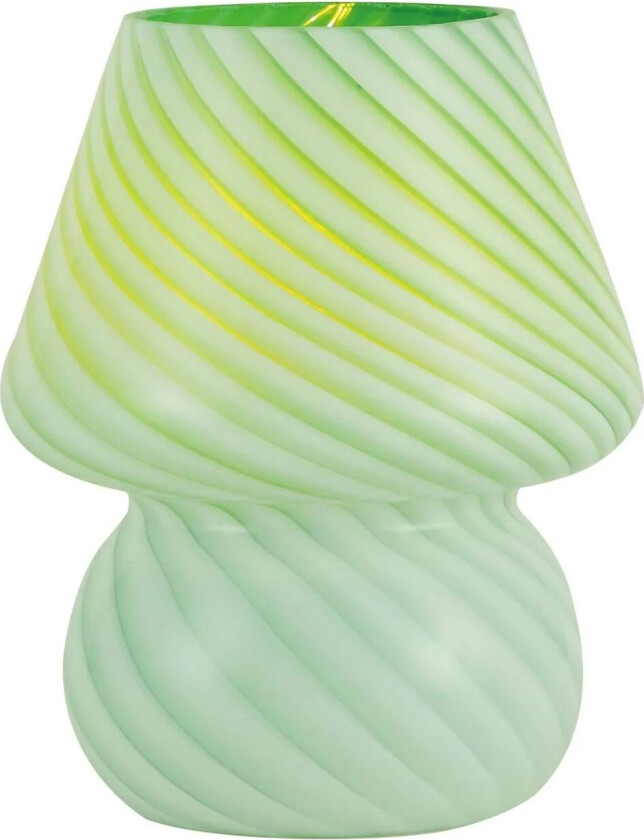 Andriana bordlampe, grønn/hvit, glass, Ø 15 cm