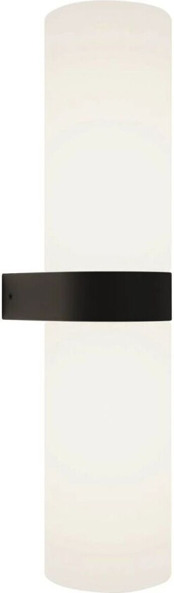 Basolo baderomslampe, svart, glass, 31,5 cm