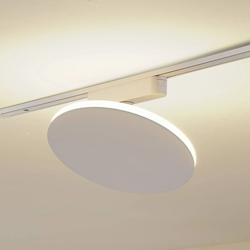 LED-skinnelampe Lumaro, hvit, rund, aluminium, 48V