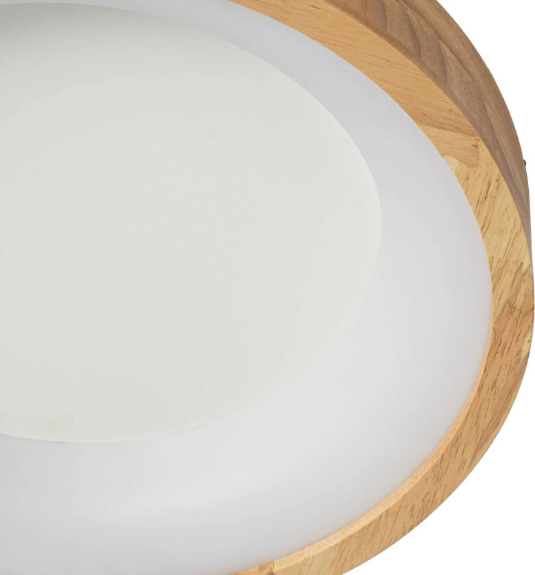 LED taklampe Samvel, Ø 40 cm, tre