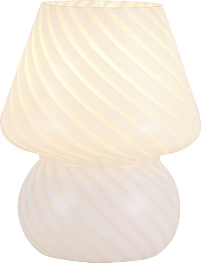 Andriana bordlampe, hvit, glass, Ø 15 cm