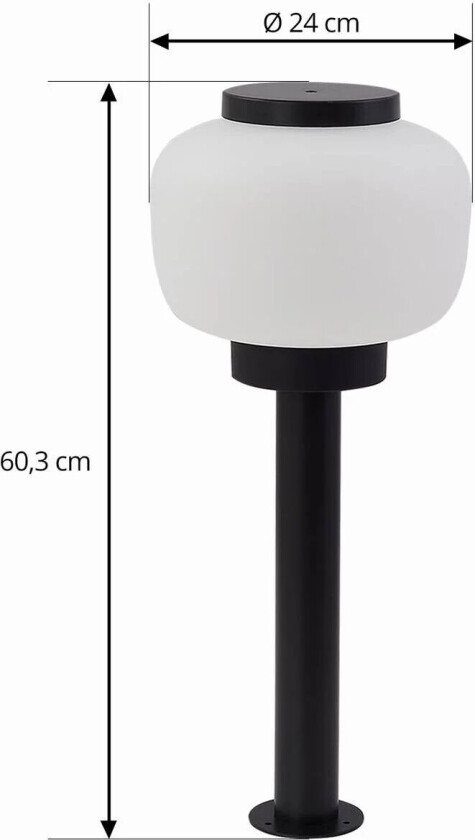 Orfeas sokkellampe, svart/hvit, aluminium, Ø 24 cm
