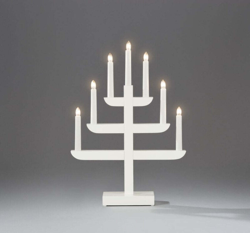 Adventsstake 7 armet - Hvit - Hvit