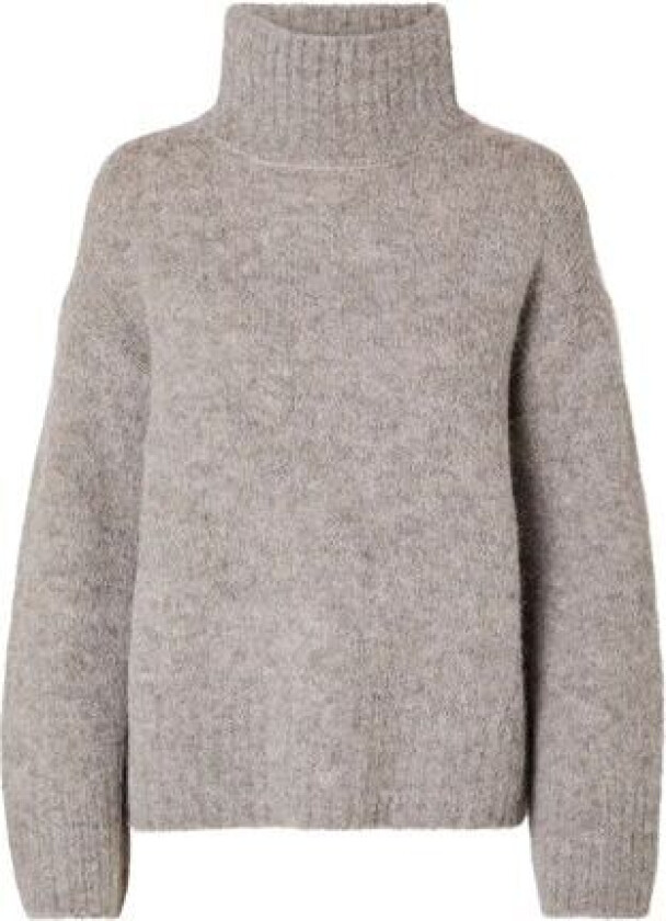 Gabella Ls Knit High-Neck W - Steel Gray Melange M