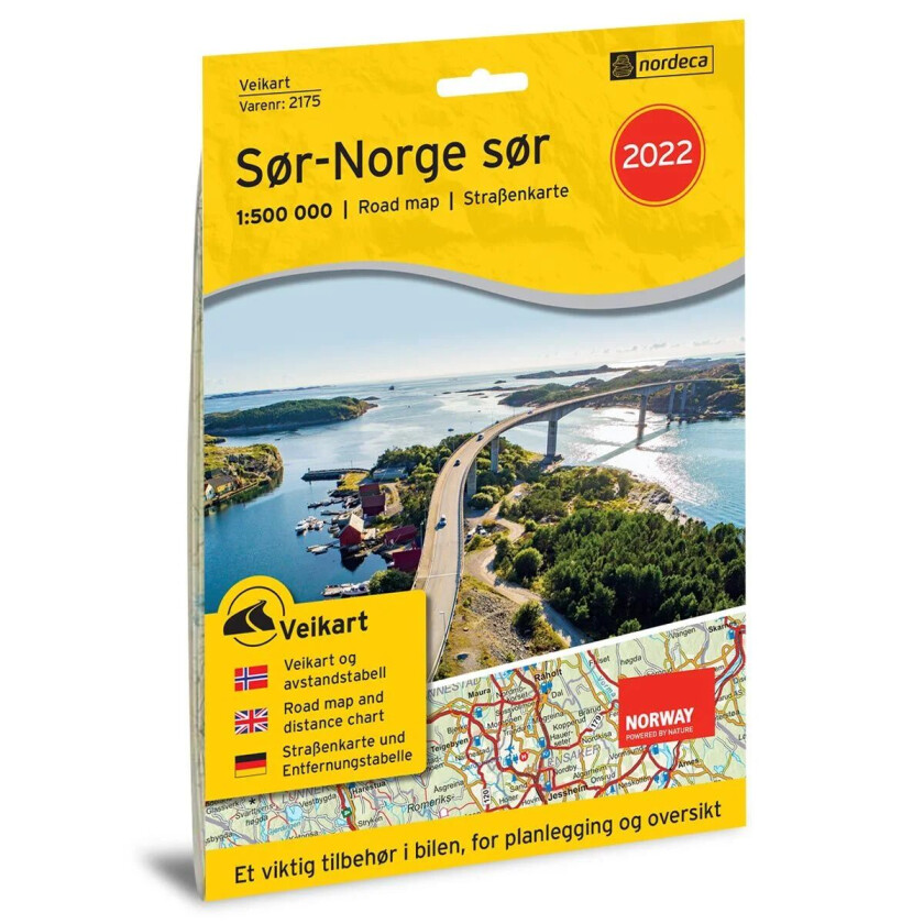 Veikart Sør-Norge Sør