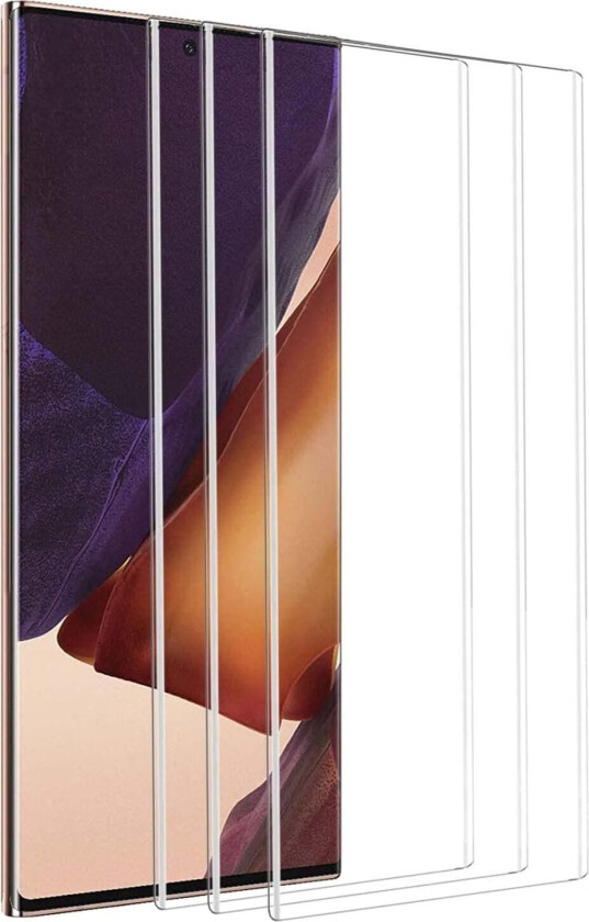 3x Herdet glassdeksel Samsung Note 20 Ultra Full Fit, Fingeravtrykk