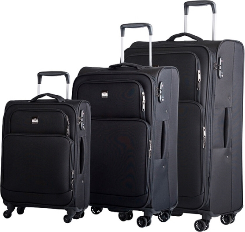 Bon Goût Sidney 3-Stk Blødt Trolleysæt Sort