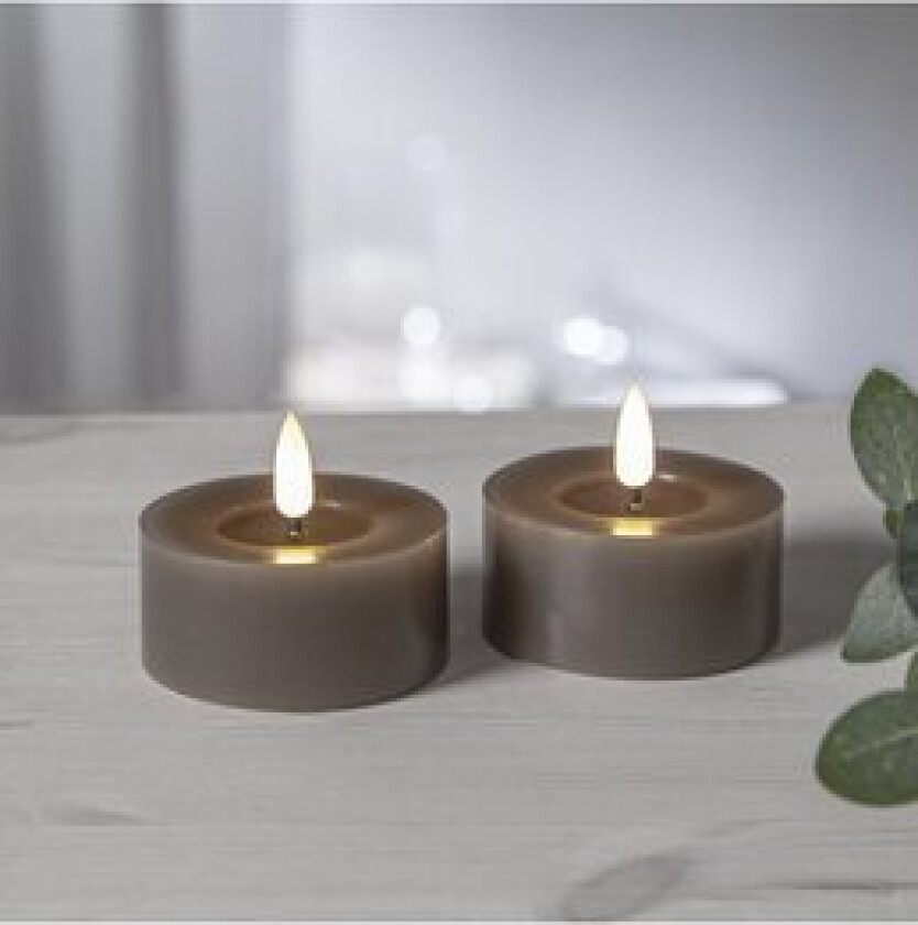 2-pk batteridrevne telys LED Flamme flow 7 x 5,5 cm