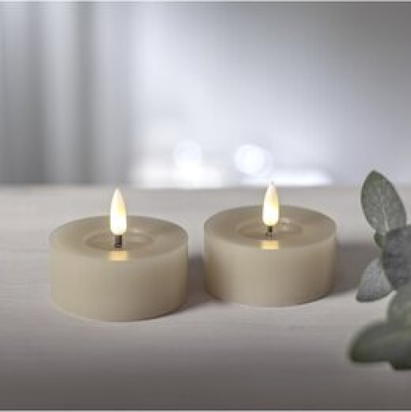 2-pk batteridrevne telys LED Flamme flow 7 x 5,5 cm