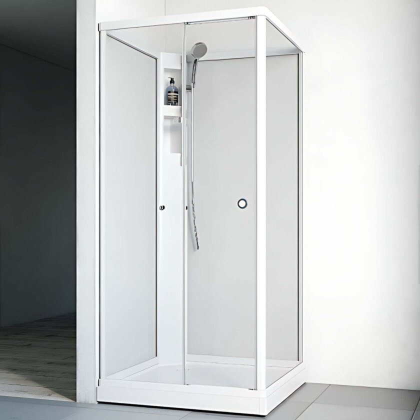Flow Front Dusjkabinett Standard Hvit / 81x81cm Glass