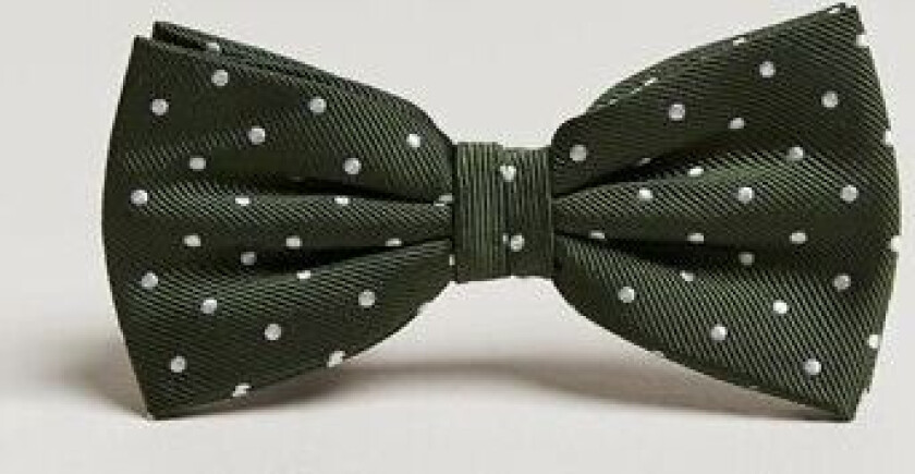 Dot Pre Tie Silk Olive/White