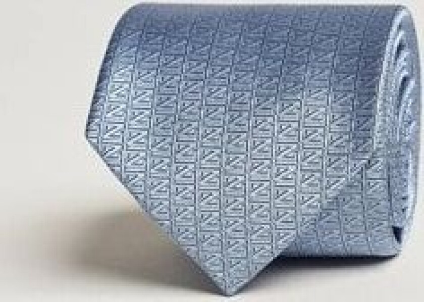 Monogram Silk Tie Light Blue