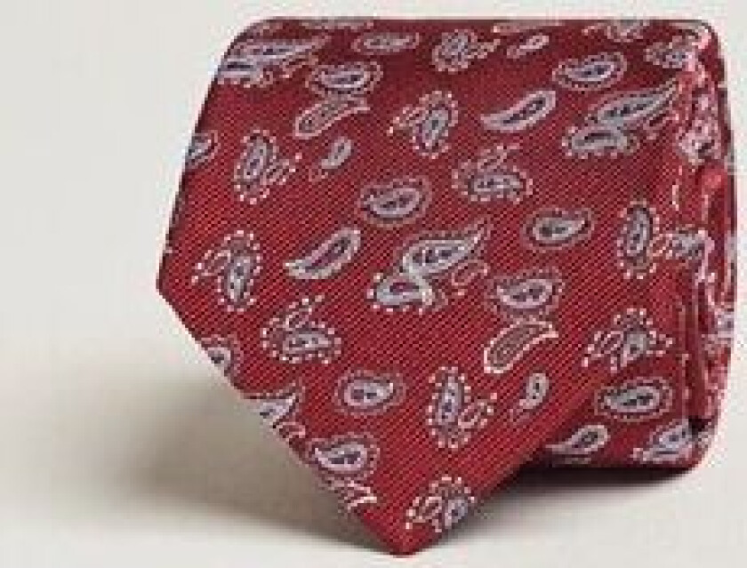 Paisley Woven Silk Tie 8 cm Wine Red