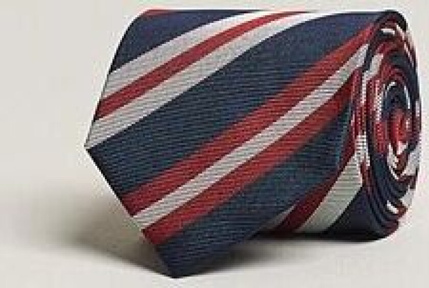 Silk Club Striped 8cm Tie Navy/Red