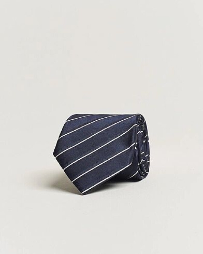 Regimental Stripe Silk Tie Navy