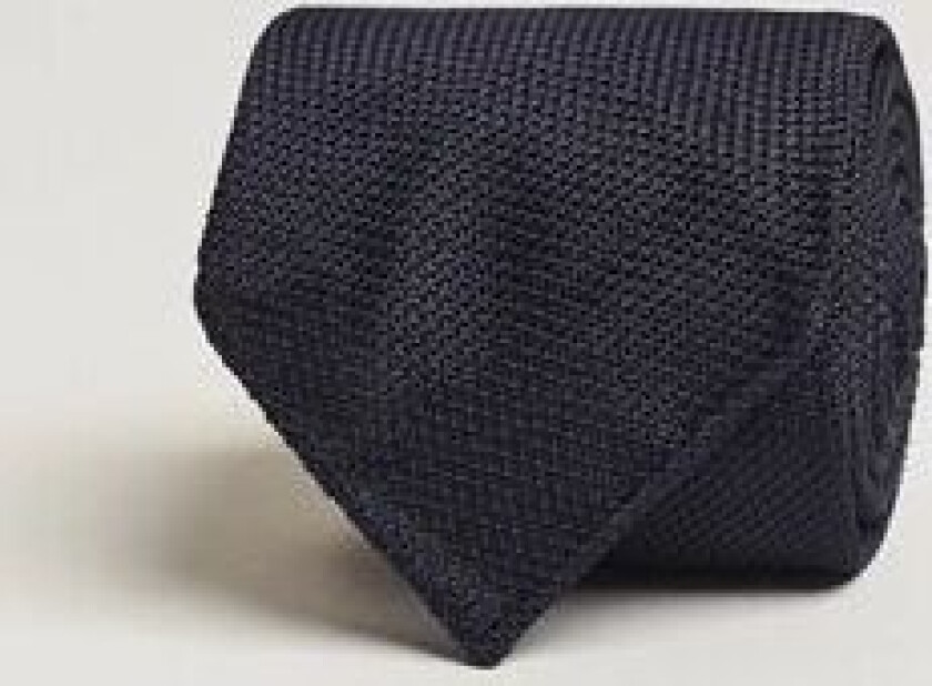 Bilde av Silk Fine Grenadine Handrolled 8 cm Tie Navy