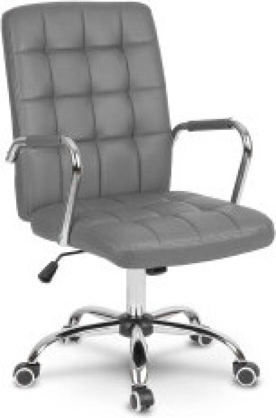 Ergonomisk kontorstol i skinn Benton - Grå