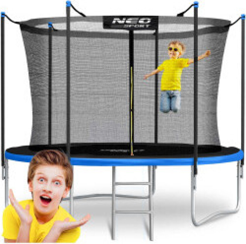 Trampoline for hage 312 cm med innvendig sikkerhetsnett og stige Neo-Sport