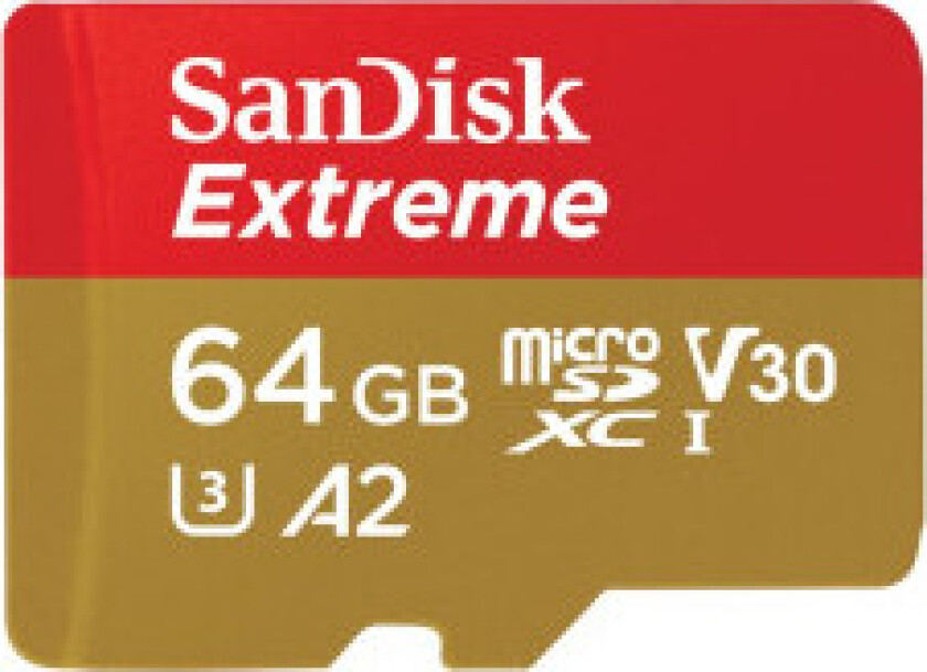SanDisk Extreme MicroSDXC 64 GB adapter CL10 UHS-I U3 SDSQXAH-064G-GN6AA