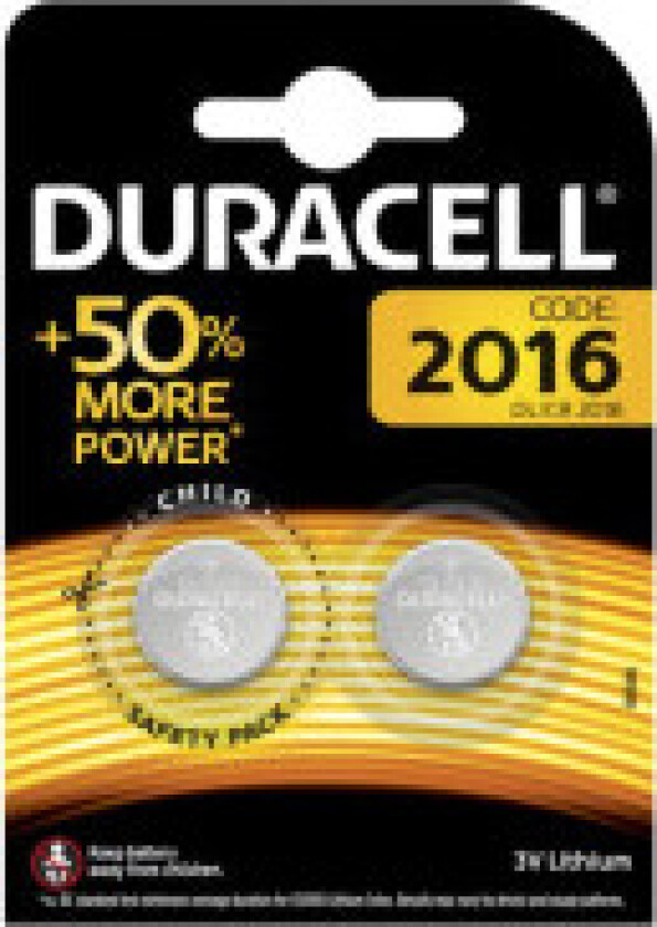 Duracell Batteri Lithium Knopfzelle CR2016 3V Blister