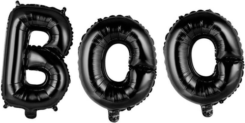 Folieballong -BOO- Svart, 41cm