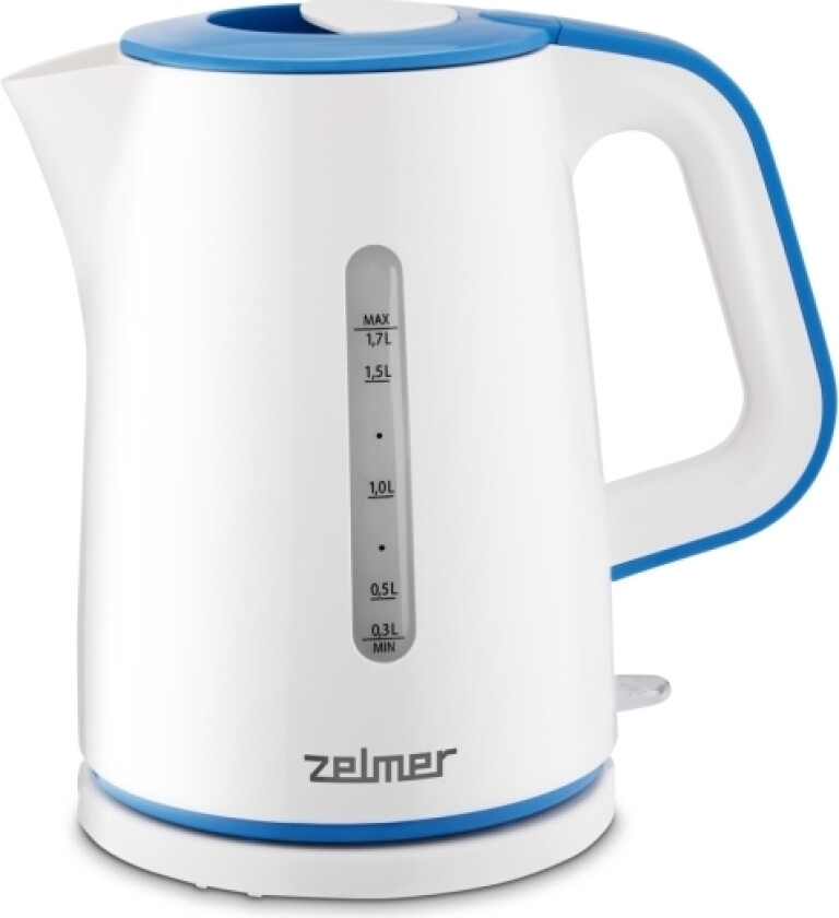 Zelmer Zck7620b, 1,7 L, 2200 W, Blå, Hvit, Plastikk, Vannivåindikator, Overopphetingsbeskyttelse
