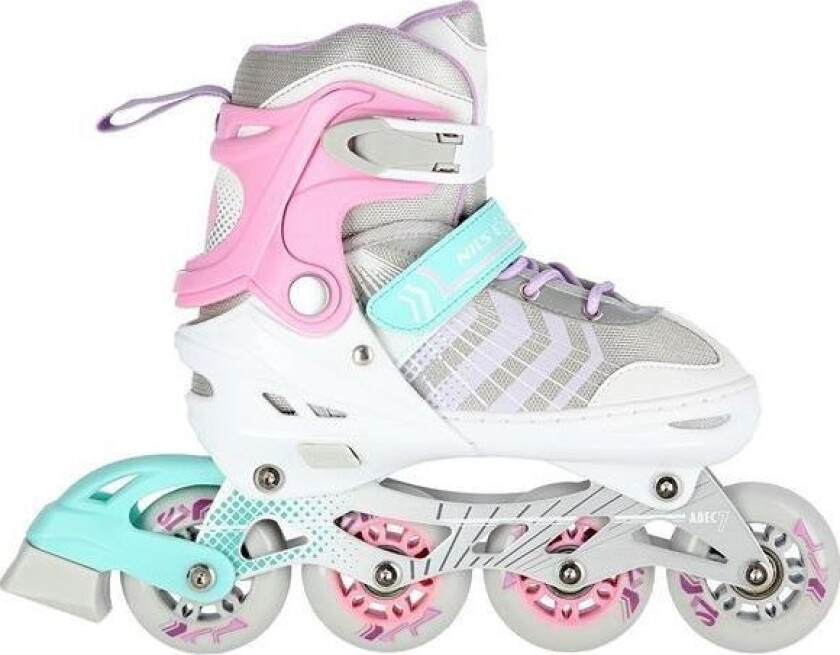 Nils Extreme Nh18192 Rulleskøyter Med Utskiftbar, Justerbar Løper, Hvit, Størrelse 34-38