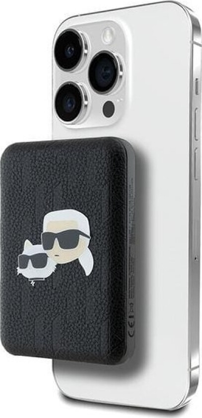 Powerbank Karl Lagerfeld Karl Lagerfeld Powerbank Indukcyjny Klpb5fpgkskchk 15W 5000Mah Czarny/Black Karl&Choupette Head Pin Magsafe