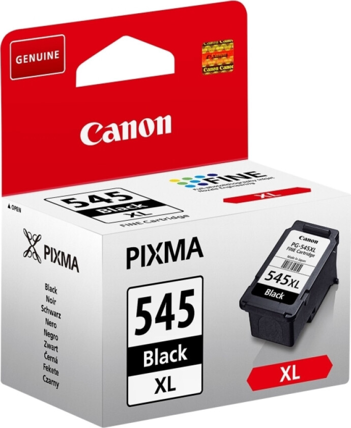 Pg-545Xl - 15 Ml - Høy Ytelse - Svart - Original - Blister Med Sikkerhet - Blekkpatron - For Pixma Tr4551, Tr4650, Tr4651, Ts3350, Ts3351, Ts33