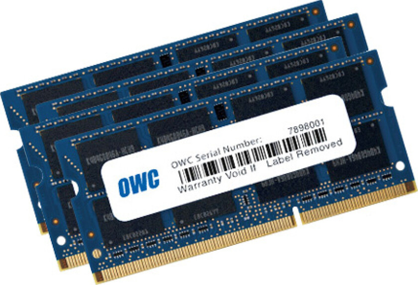 Owc 4X 8Gb, 1600Mhz, Ddr3l, Pc12800, 32 Gb, 4 X 8 Gb, Ddr3, 1600 Mhz, 204-Pin So-Dimm, Blå
