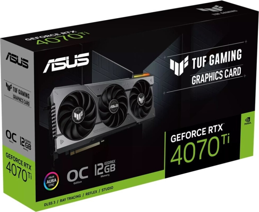 Asus Tuf Gaming Geforce Rtx 4070 Ti - Oc Edition - Grafikkort - Geforce Rtx 4070 Ti - 12 Gb Gddr6x - Pcie 4.0 - 2 X Hdmi, 3 X Displayport