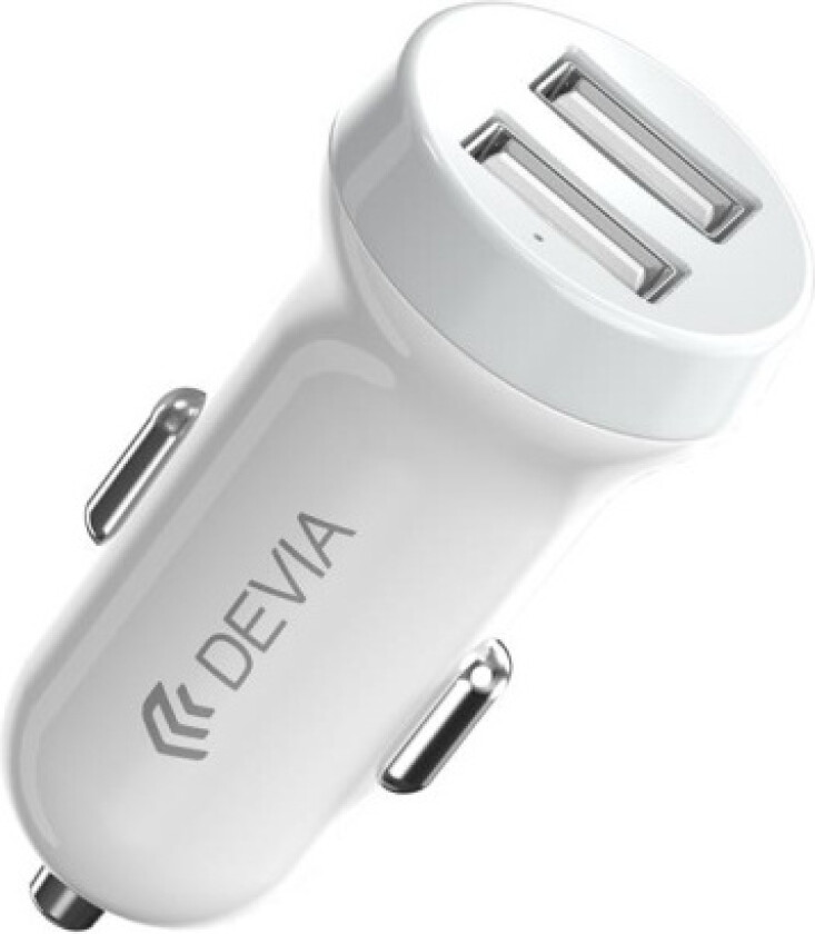 billaddare Smart 2x USB 3,1A vit + Lightning-kabel