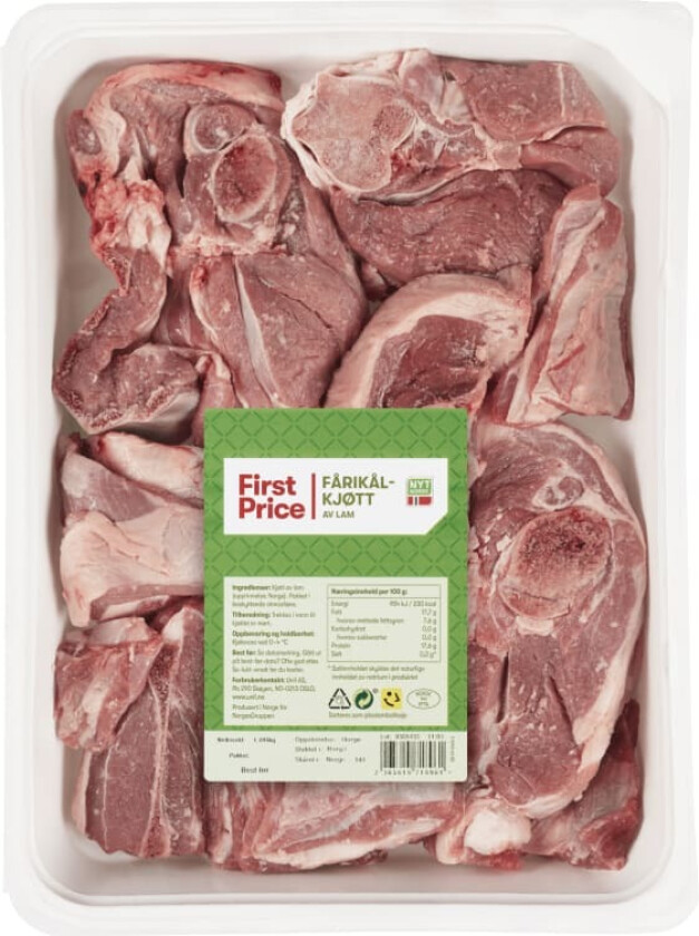 Lam Fårikålkjøtt Ca1,8kg