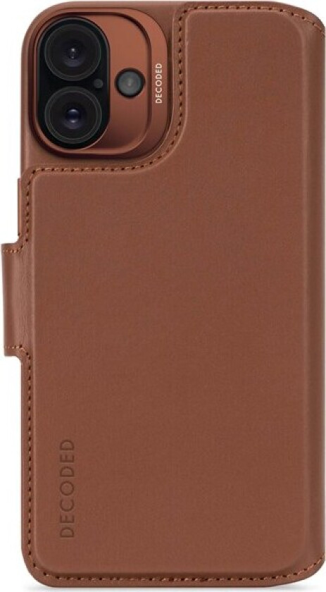 Leather Detachable Wallet tan - iPhone 16 Plus