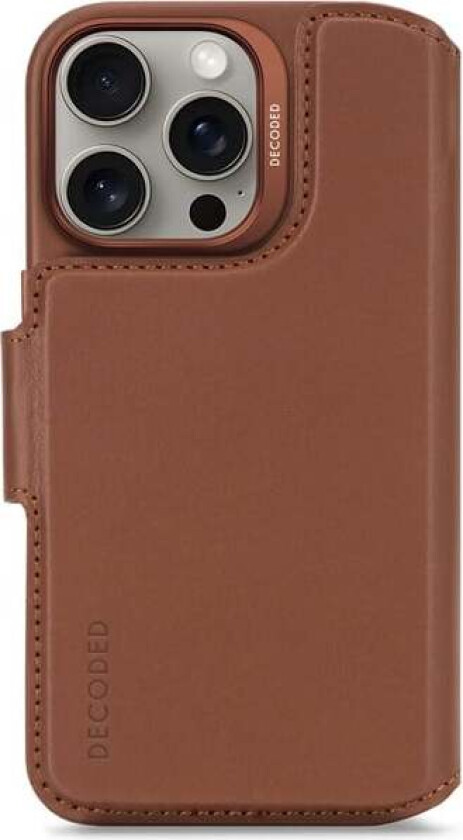 Leather Detachable Wallet tan - iPhone 16 Pro