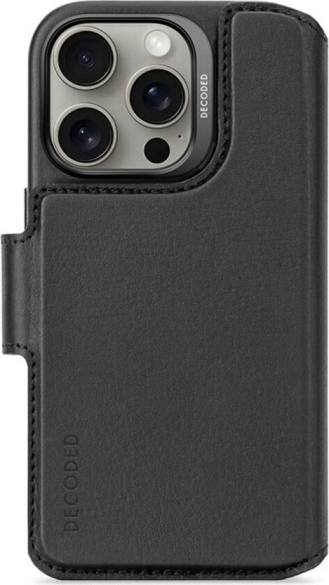 Leather Detachable Wallet black - iPhone 16 Pro