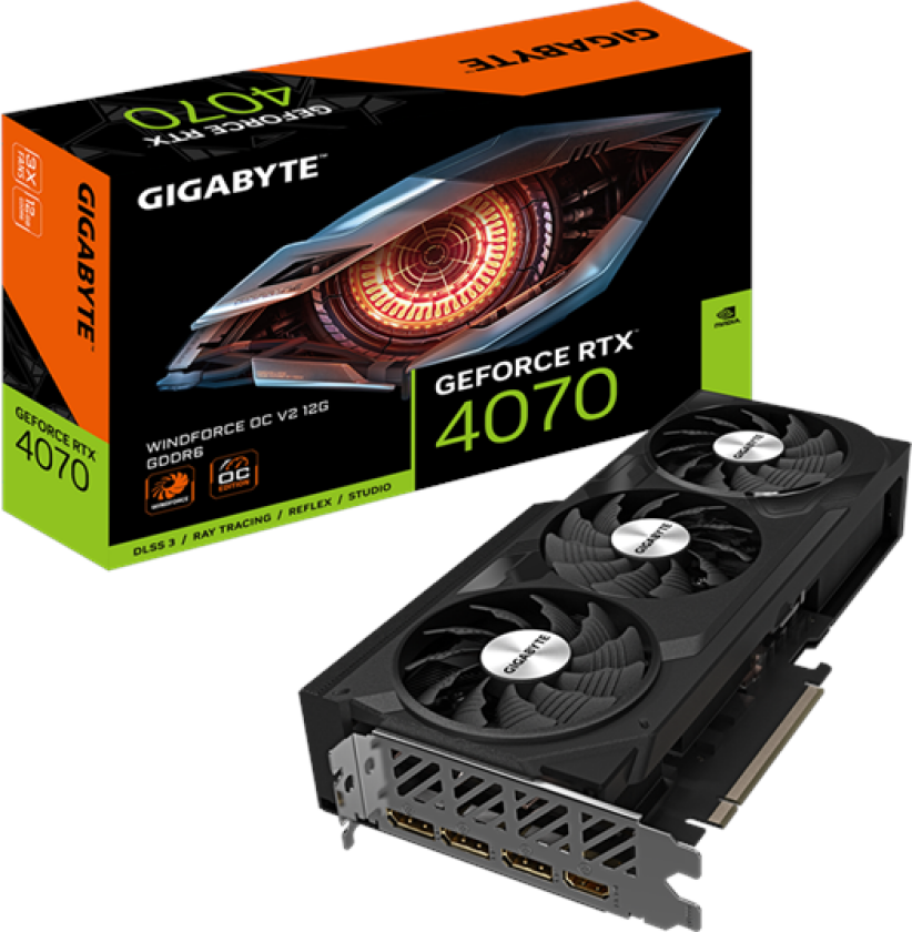 GeForce RTX 4070 SUPER WindForce 3 V2 OC - 12GB GDDR6 RAM - Grafikkort
