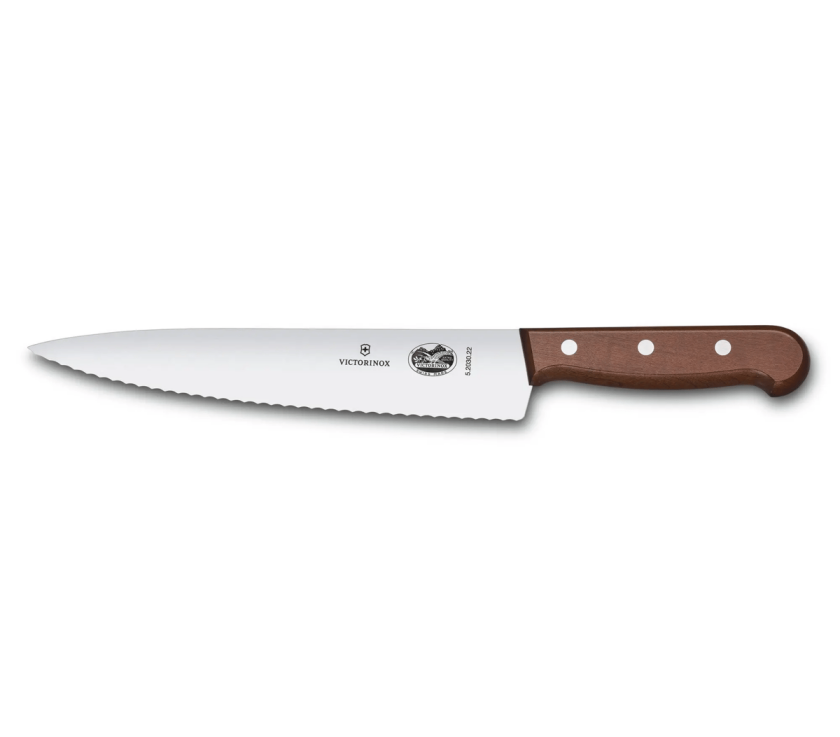 kokkekniv bølgetannet 22 cm Furu
