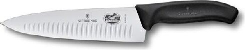 kokkekniv riflet 20 cm Svart