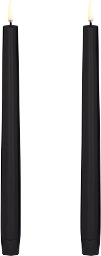 Taper LED-lys 2-pakning 2,3 x 25 cm Svart