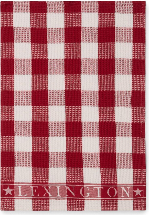 Waffle kjøkkenhåndkle 45x70 cm Rød-hvit