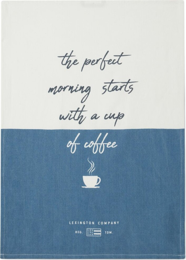 The Perfect Morning Org kjøkkenhåndkle 50x70 cm Hvit-blå