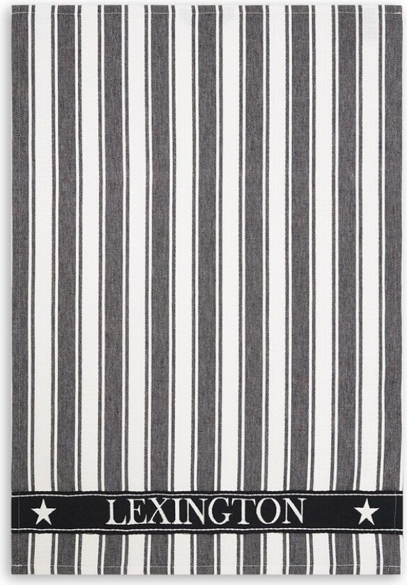Icons Striped kjøkkenhåndkle Waffle 50x70 cm Svart-hvit