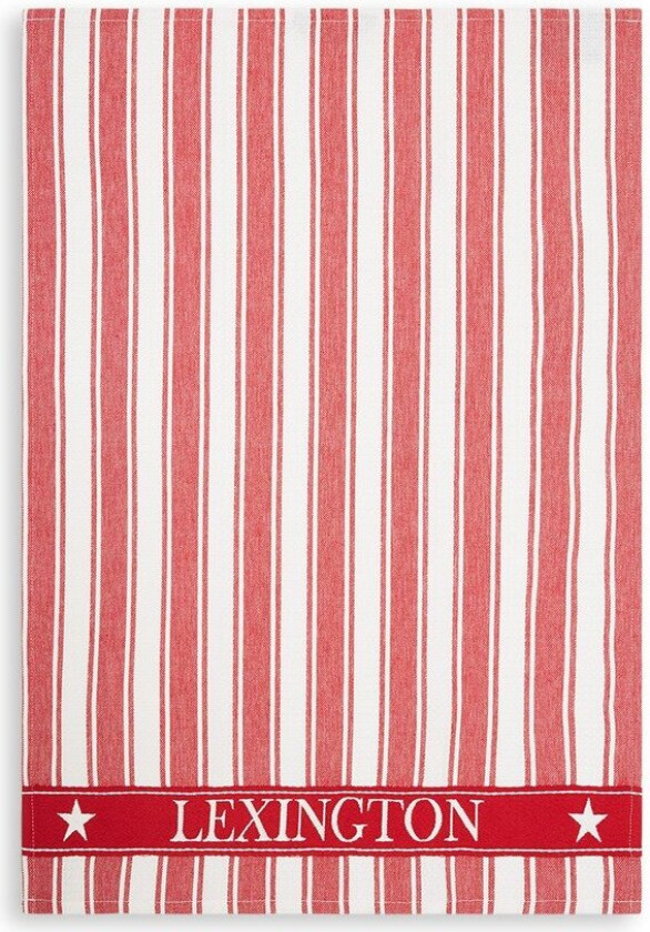 Icons Striped kjøkkenhåndkle Waffle 50x70 cm Rød-hvit