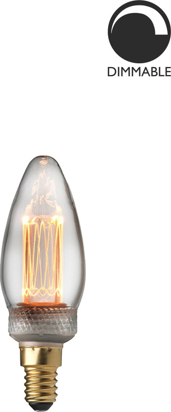 Lyspære E14 Laser LED filament Kron 2,3W Klar
