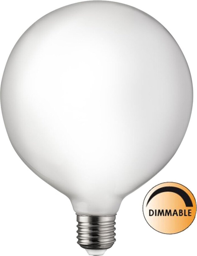 Lyspære LED dimbar 125 mm E27 Opal