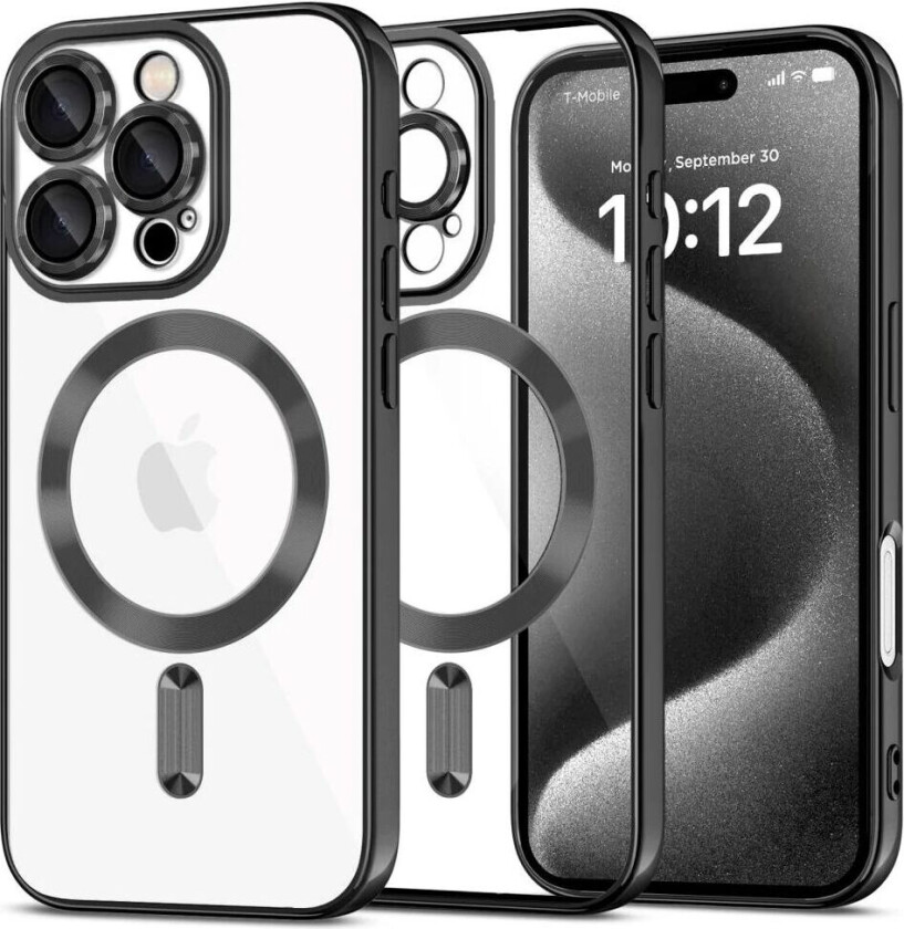 iPhone 16 Pro Max Tech-Protect Magmat Deksel - MagSafe Kompatibel - Gjennomsiktig / Svart